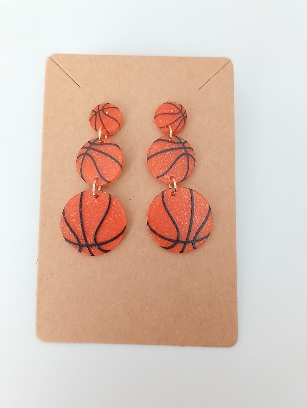 Fashion Jewelry Orange Basketball Dangle Earrings
